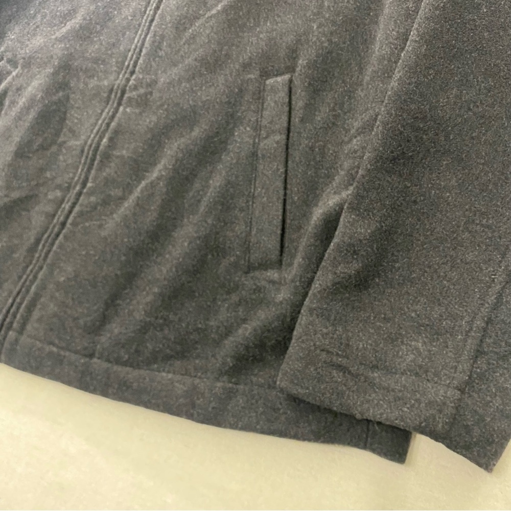 LL Bean Wool Bomber Jacket Coat Parka Mens Large Black 0DCY6 Winter Collared Zip - Picture 3 of 9